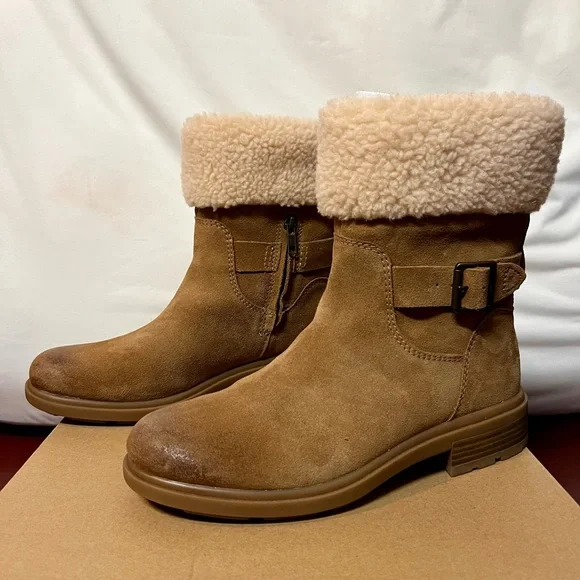 UGG Harrison Cuff Waterproof Suede Boots – Chestnut Tan - Size 8.5 - Picture 3 of 8